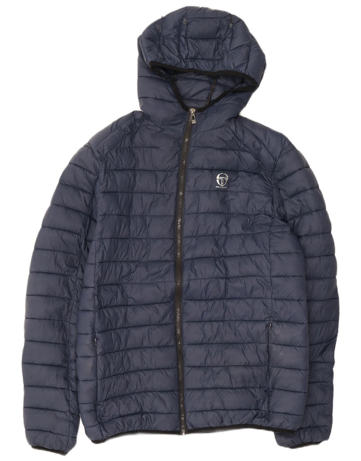 Sergio Tacchini Mens Hooded Padded Jacket UK 42 XL Navy Blue