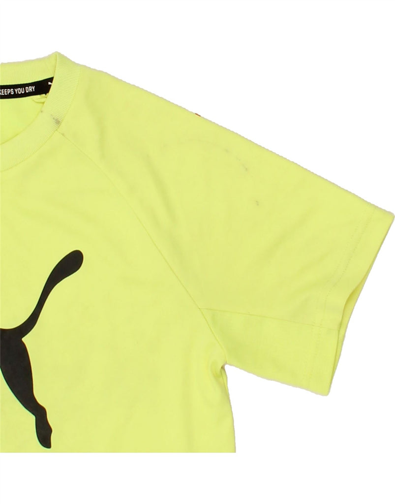 PUMA Boys Graphic T-Shirt Top 11-12 Years Yellow Polyester | Vintage Puma | Thrift | Second-Hand Puma | Used Clothing | Messina Hembry 