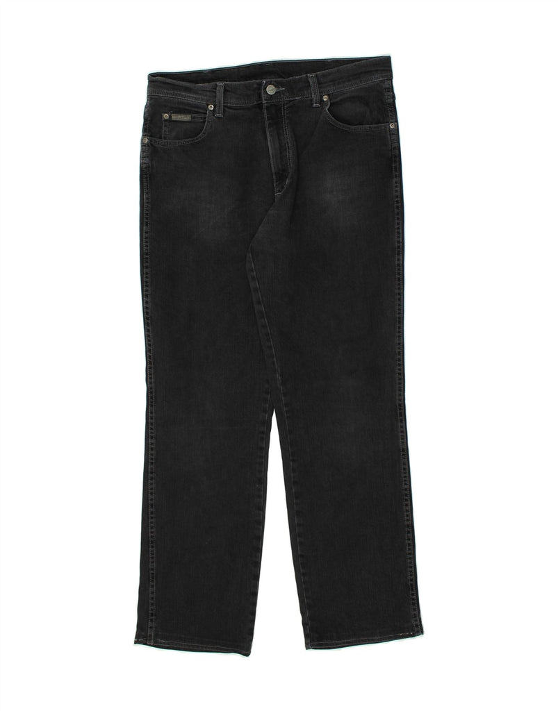 WRANGLER Mens Texas Stretch Straight Jeans W36 L30 Black Cotton | Vintage Wrangler | Thrift | Second-Hand Wrangler | Used Clothing | Messina Hembry 