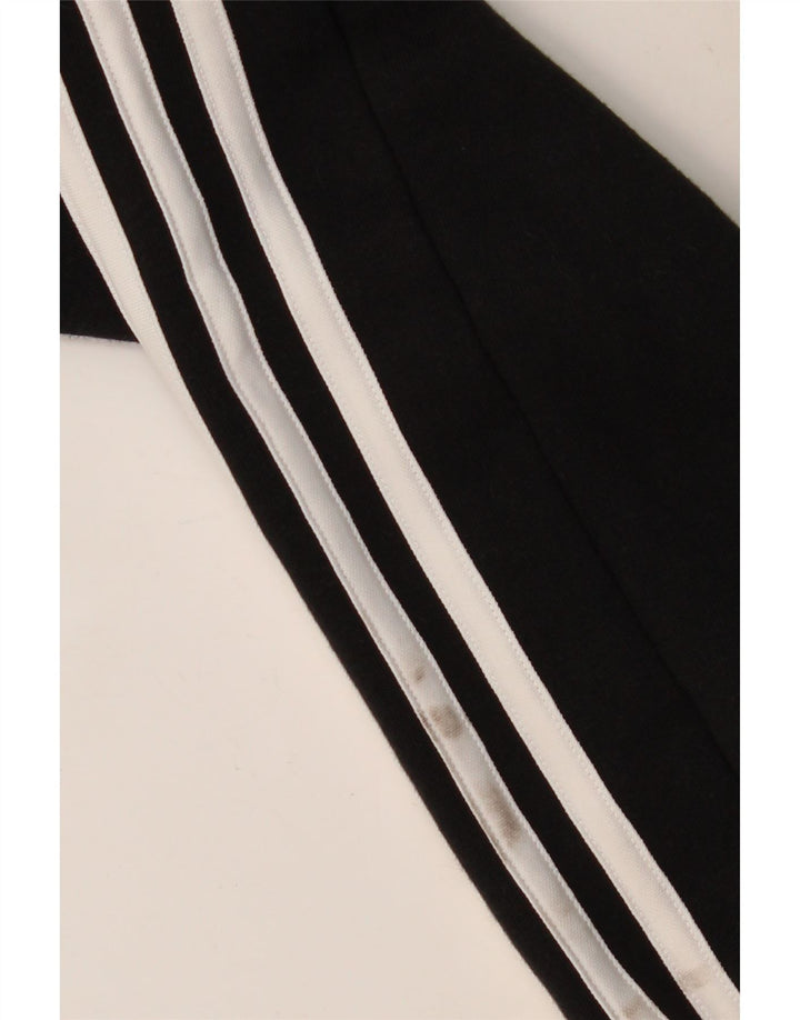 ADIDAS Mens Zip Hoodie Sweater Medium Black Cotton