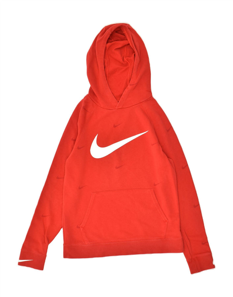 NIKE Boys Standard Fit Hoodie Jumper 13-14 Years XL Red Cotton | Vintage Nike | Thrift | Second-Hand Nike | Used Clothing | Messina Hembry 