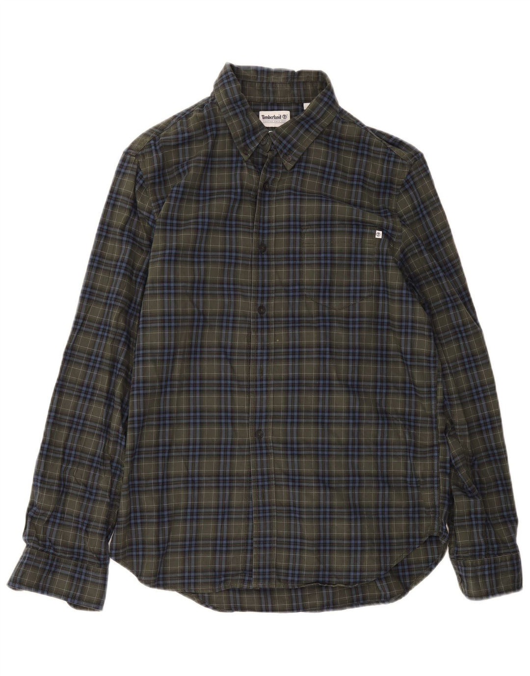 Timberland Mens Regular Fit Flannel Shirt Medium Green Check Cotton