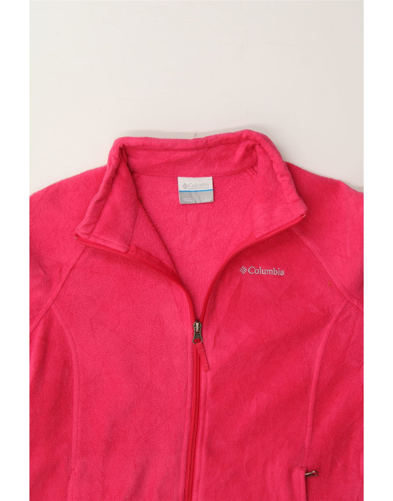 COLUMBIA Girls Fleece Jacket 12-13 Years Large Pink Polyester Vintage Columbia and Second-Hand Columbia from Messina Hembry 