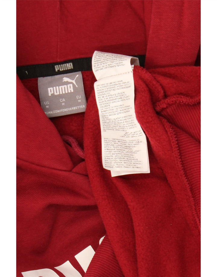 PUMA Mens Graphic Hoodie Jumper Medium Maroon Cotton