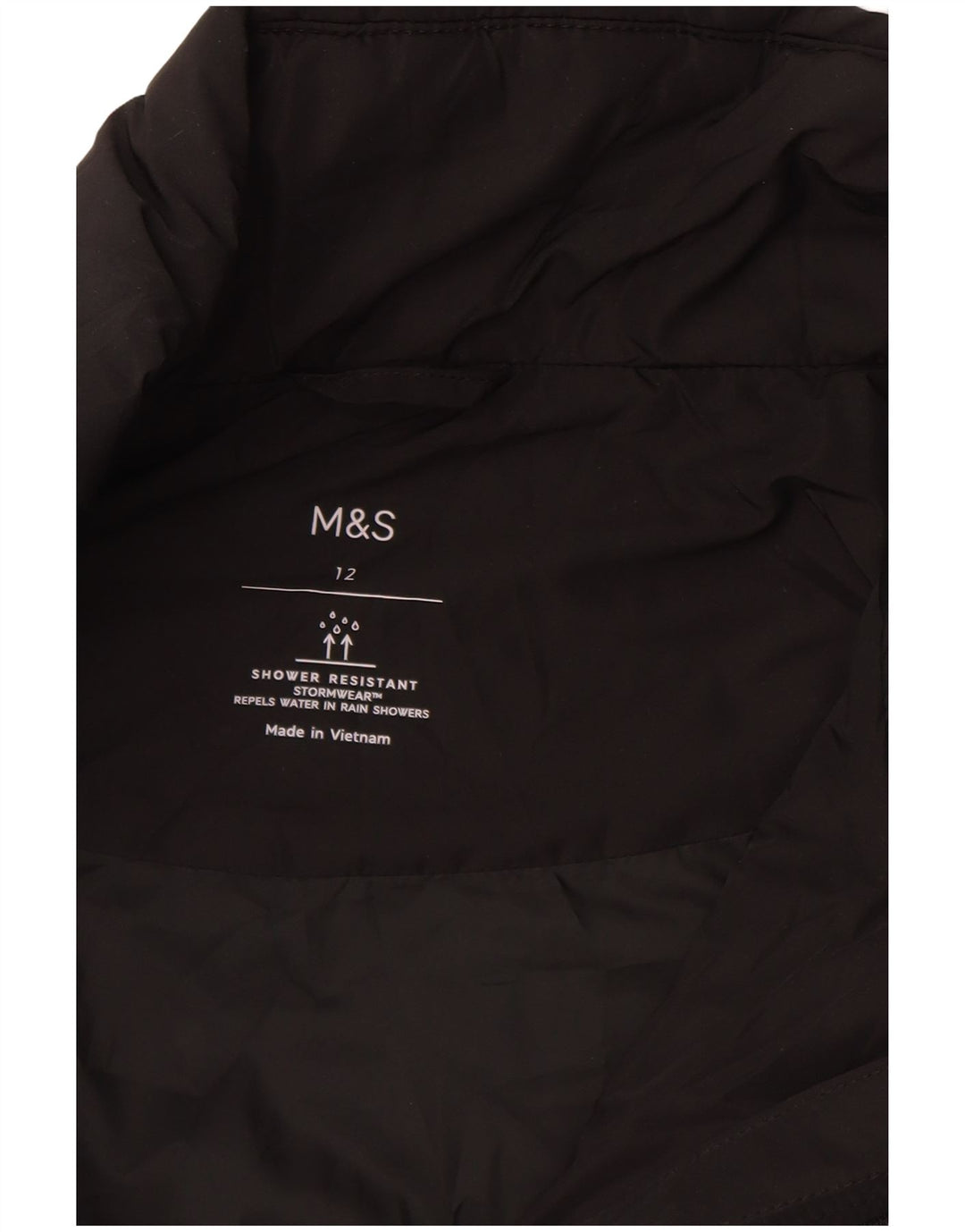 Marks & Spencer Womens Quilted Overcoat UK 12 Medium Black Polyester