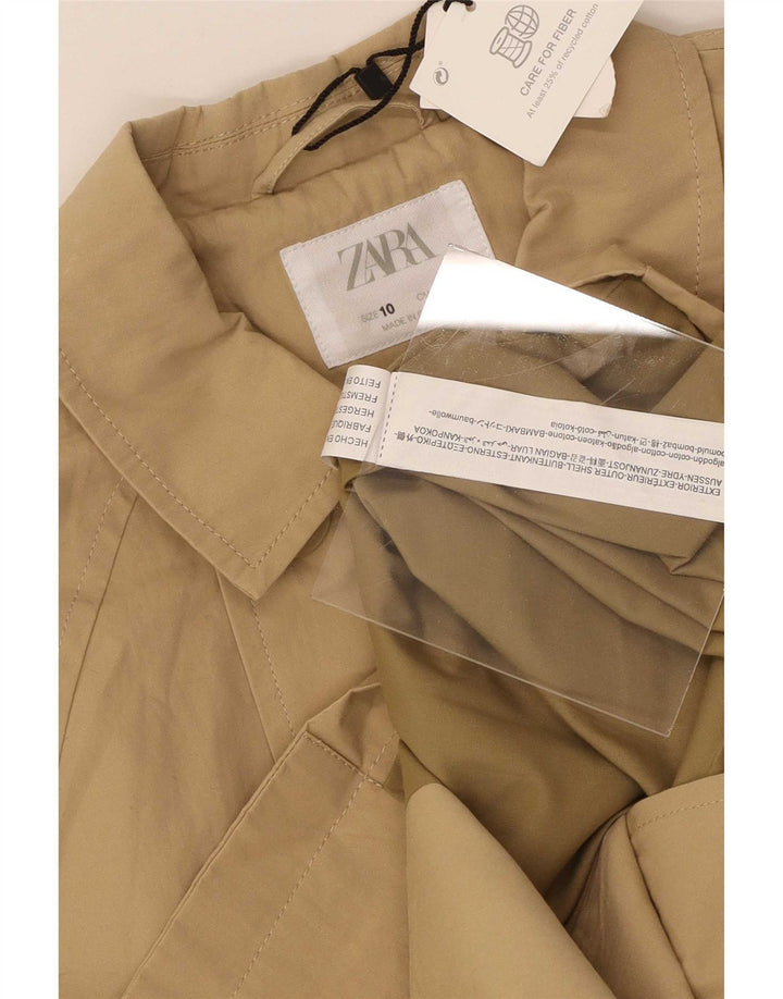 Zara Boys Trench Coat 9-10 Years Beige Cotton