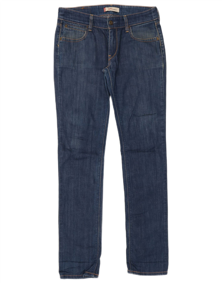 Levi's Womens 571 Slim Jeans W32 L34 Blue Cotton