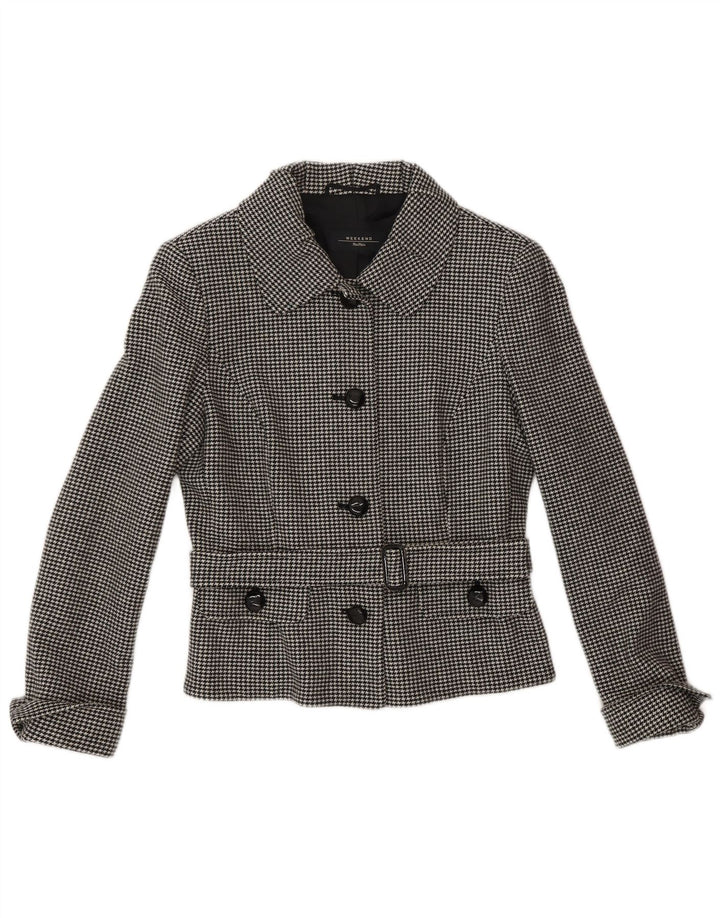 MAX MARA Womens 4 Button 2 Piece Skirt Set UK 10 Small W28 Grey Classic