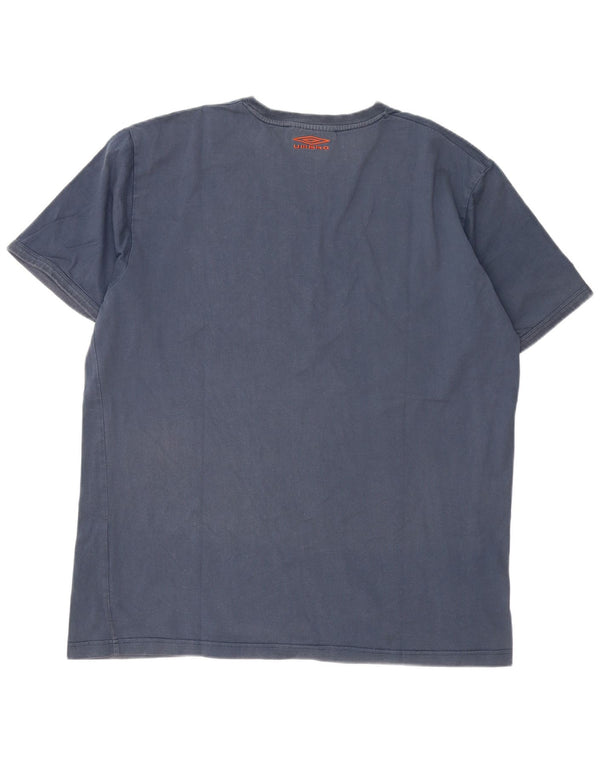 Umbro Mens Graphic T-Shirt Top XL Navy Blue Cotton