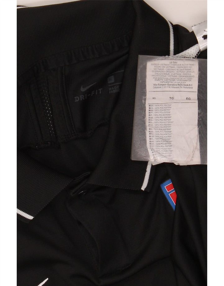 NIKE Mens Graphic Polo Shirt XL Black Colourblock Polyester