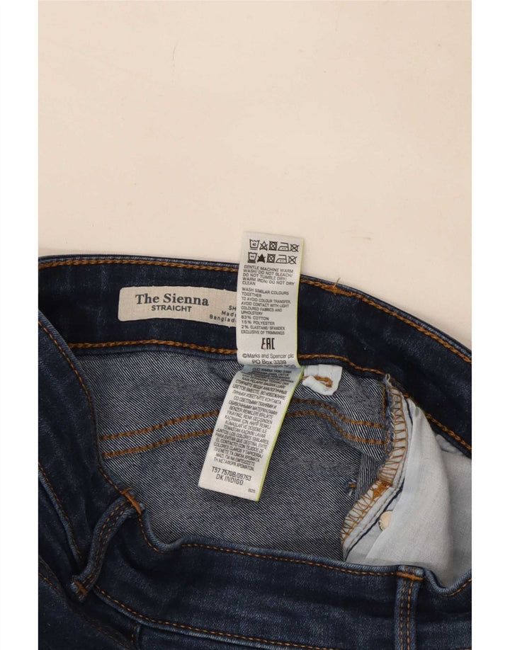 Marks & Spencer Womens Straight Jeans UK 8 Small W36 L28 Navy Blue