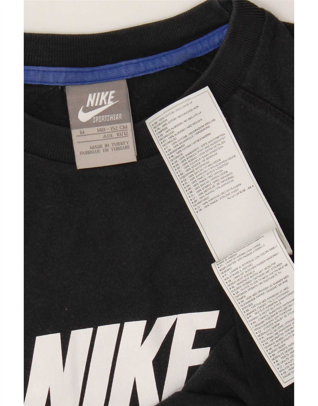Nike Boys Graphic T-Shirt Top 10-11 Years Medium Navy Blue Cotton