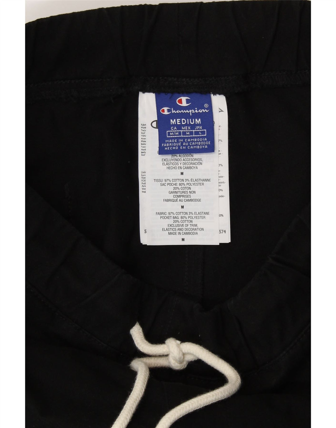 Champion Mens Graphic Tracksuit Trousers Large  Black Cotton
