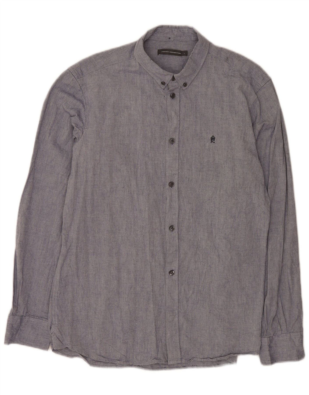 French Connection Mens Shirt Large Blue Cotton