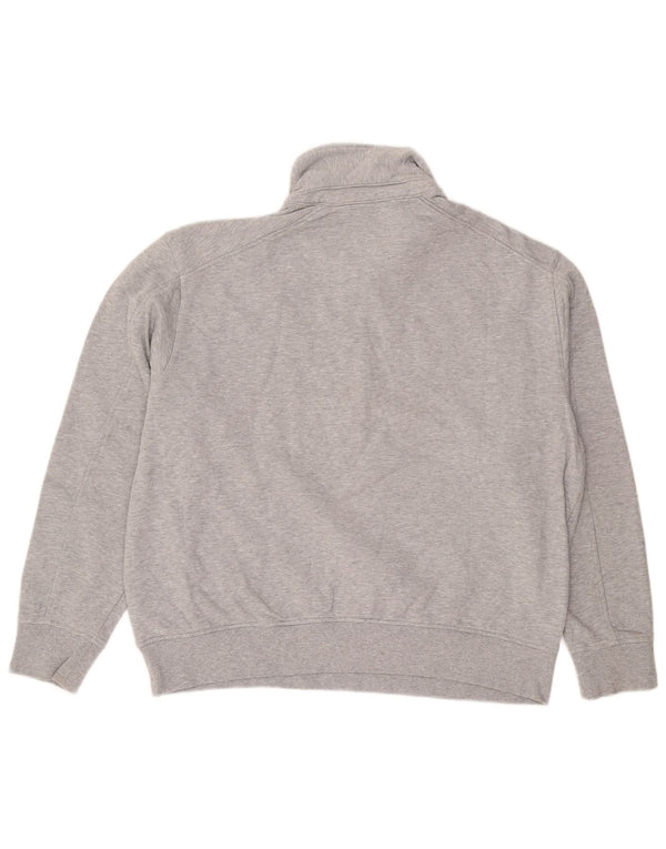 Cos Mens Relaxed Polo Neck Sweatshirt Jumper Large Grey Flecked Cotton
