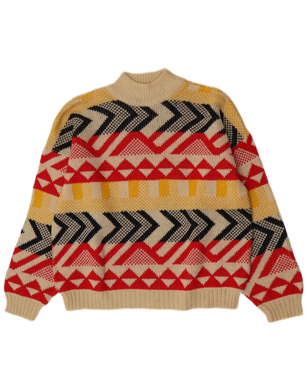 Vintage Womens Turtle Neck Jumper Sweater UK 16 Large Multicoloured