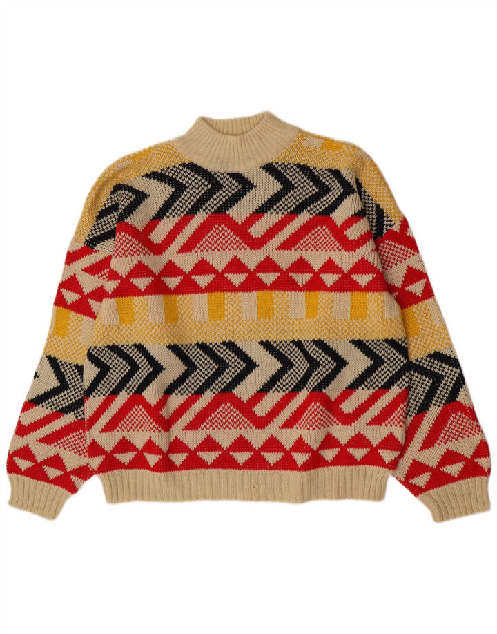 Vintage Womens Turtle Neck Jumper Sweater UK 16 Large Multicoloured