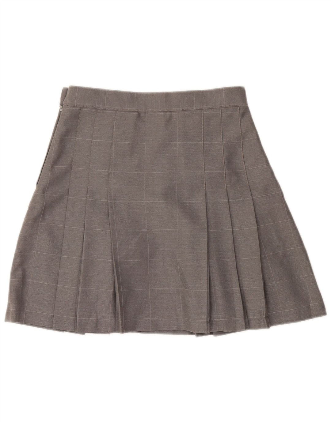 Vintage Womens Pleated Mini Skirt IT 42 Medium W28  Grey Check Wool