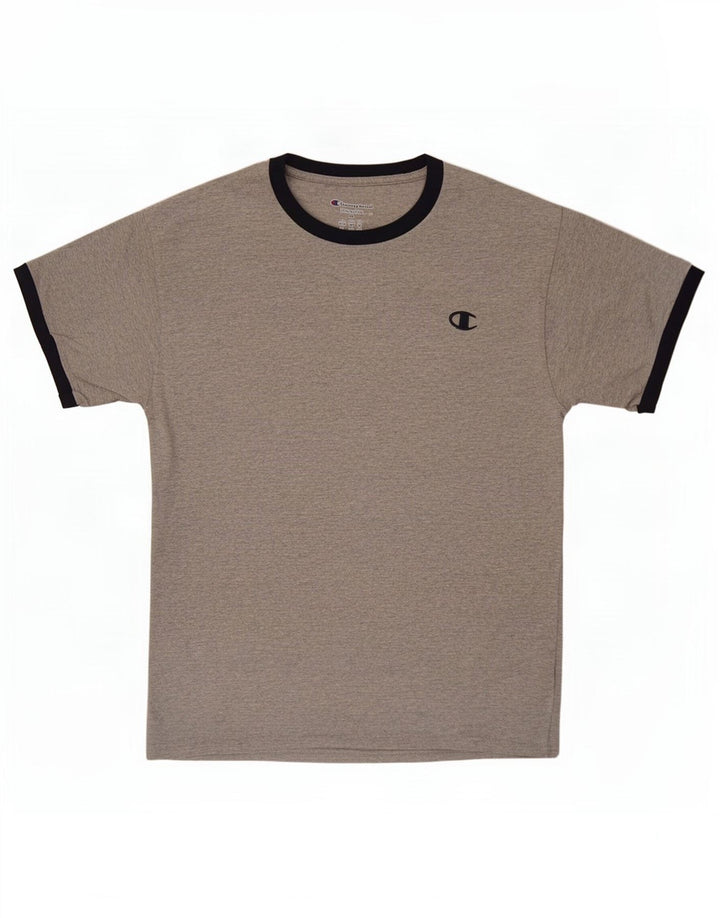 Champion Mens T-Shirt Top Medium Grey Flecked Cotton