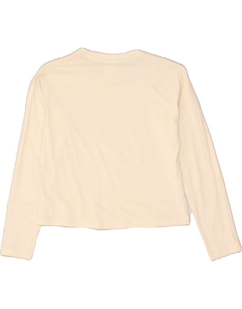 CHAMPION Girls Graphic Top Long Sleeve 11-12 Years Large Beige Cotton | Vintage Champion | Thrift | Second-Hand Champion | Used Clothing | Messina Hembry 