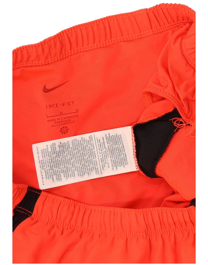 Nike Mens Dri Fit Sport Shorts Large  Orange Colourblock Polyester