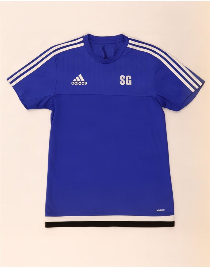 Adidas Mens Climacool Graphic T-Shirt Top Small Blue Colourblock Polyester