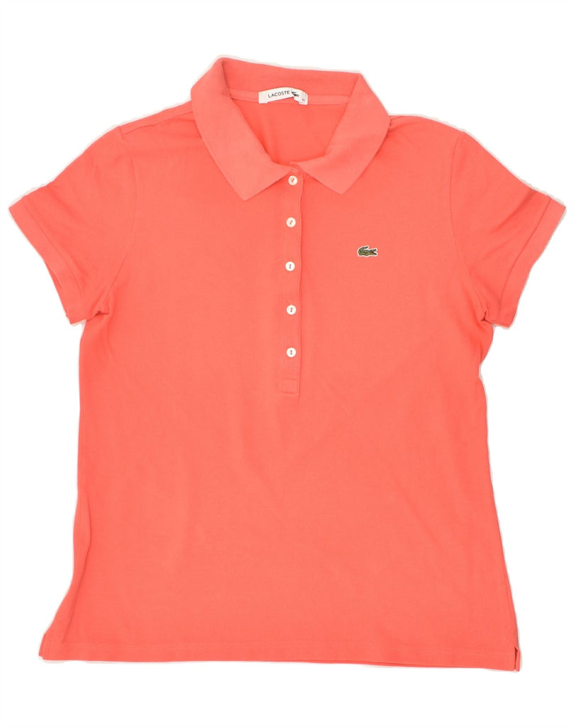 LACOSTE Womens Polo Shirt Size 42 Large Orange Cotton | Vintage Lacoste | Thrift | Second-Hand Lacoste | Used Clothing | Messina Hembry 