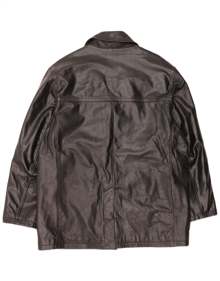 Vintage Mens Leather Jacket UK 42 XL Black Leather