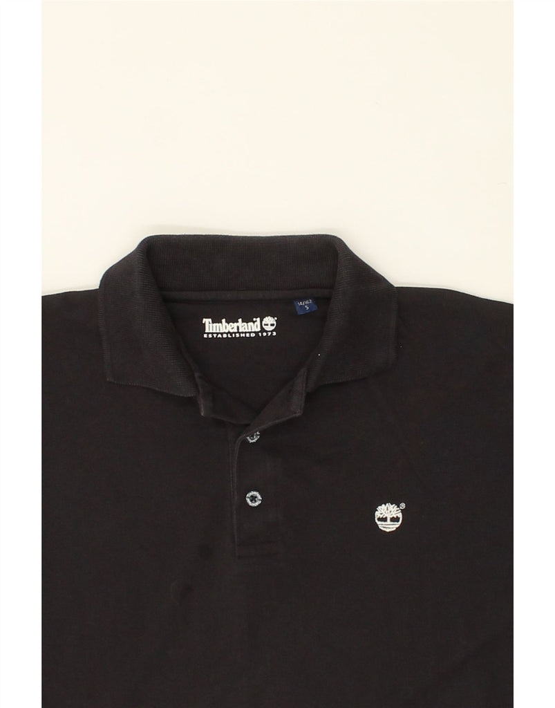 TIMBERLAND Boys Long Sleeve Polo Shirt 13-14 Years Small Black Cotton | Vintage Timberland | Thrift | Second-Hand Timberland | Used Clothing | Messina Hembry 