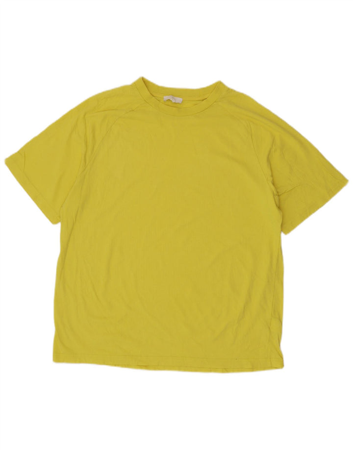 Cos Mens T-Shirt Top Medium Yellow Cotton