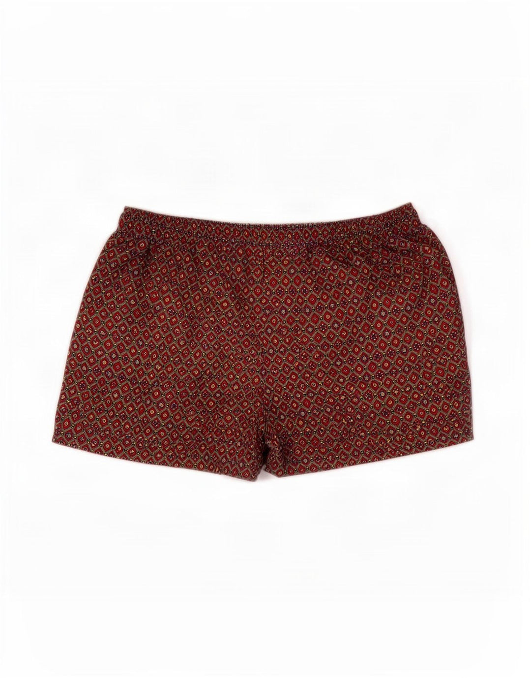 Vintage Mens Swimming Shorts Medium Brown Geometric Polyester