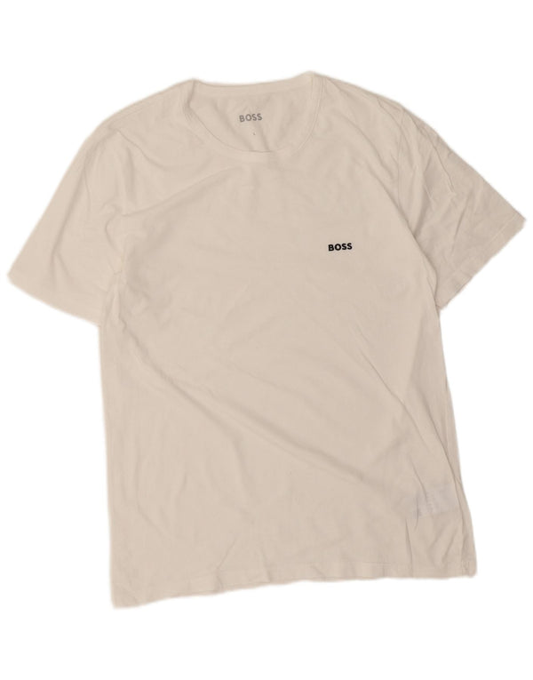 Hugo Boss Mens T-Shirt Top Large White Cotton