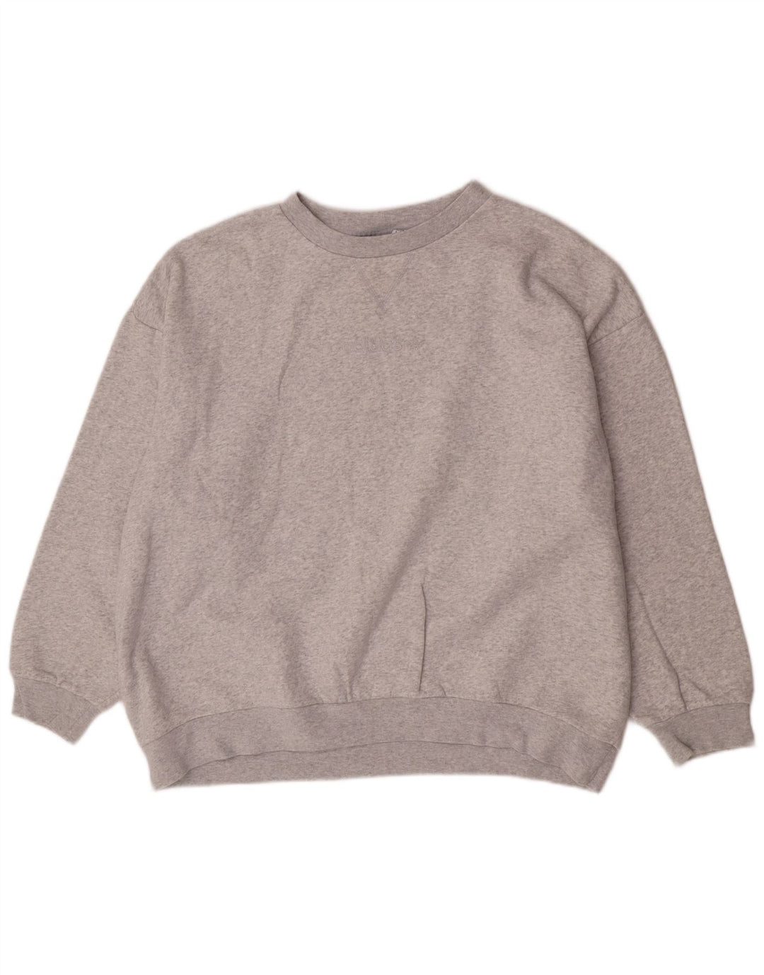 Adidas Womens Oversized Sweatshirt Jumper UK 14 Large Grey Cotton