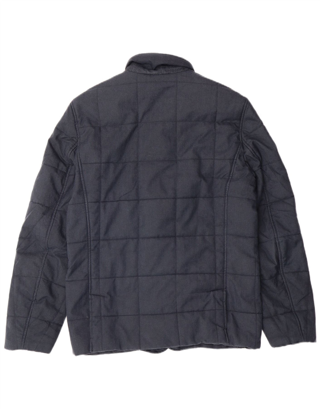 TED BAKER Mens Quilted Jacket Size 2 Small Navy Blue Herringbone Classic