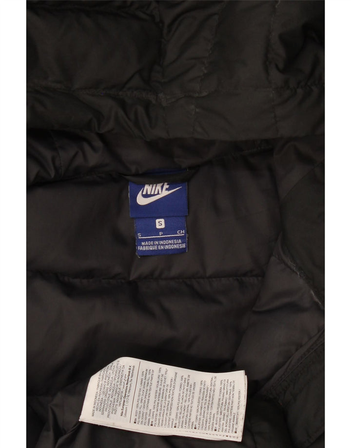 Nike Womens Hooded Padded Coat UK 10 Small Black Polyester