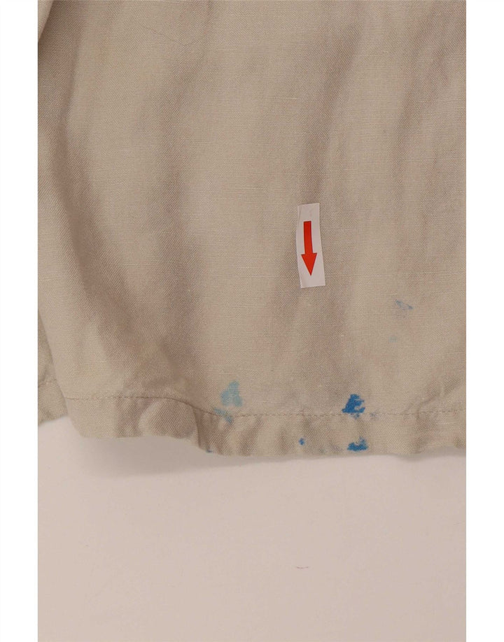 Nautica Mens Short Sleeve Shirt Large Grey Linen