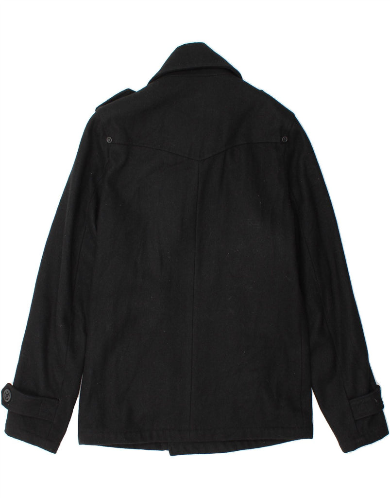 JACK & JONES Mens Military Jacket UK 36 Small Black Wool Vintage Jack & Jones and Second-Hand Jack & Jones from Messina Hembry 