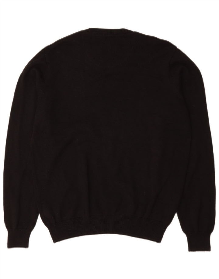 Marks & Spencer Mens Crew Neck Jumper Sweater Medium Black Cotton