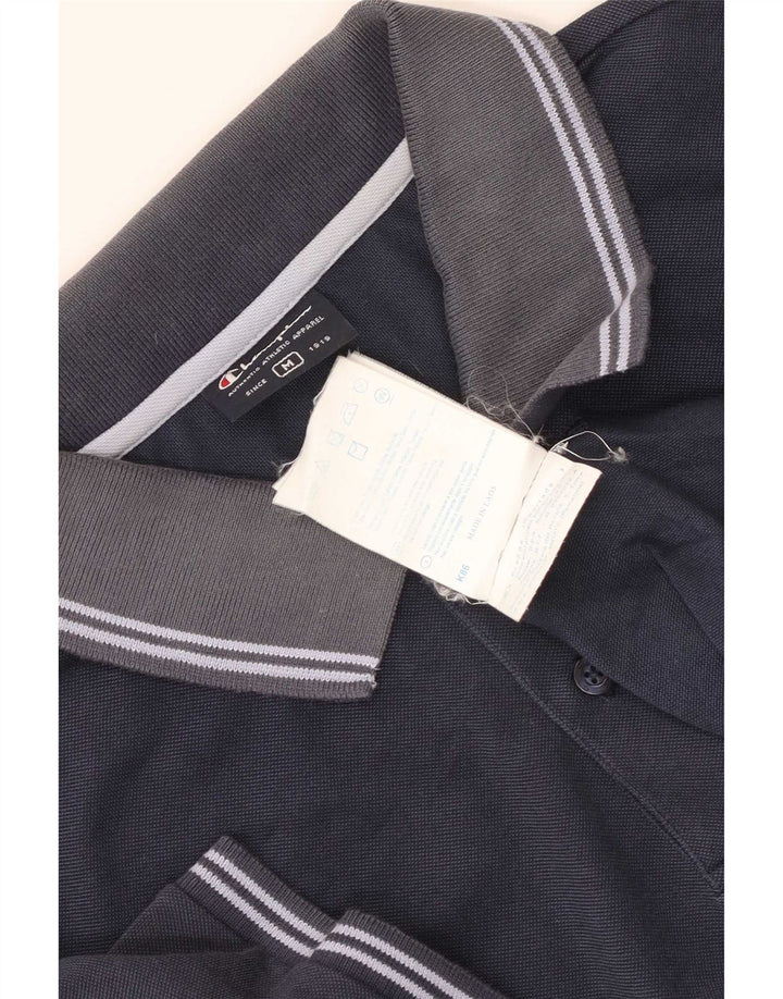 Champion Mens Polo Shirt Medium Navy Blue Cotton
