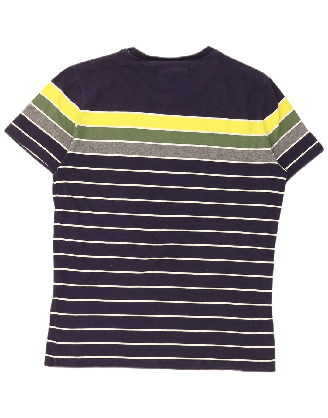 Superdry Mens T-Shirt Top Medium Navy Blue Colourblock Cotton