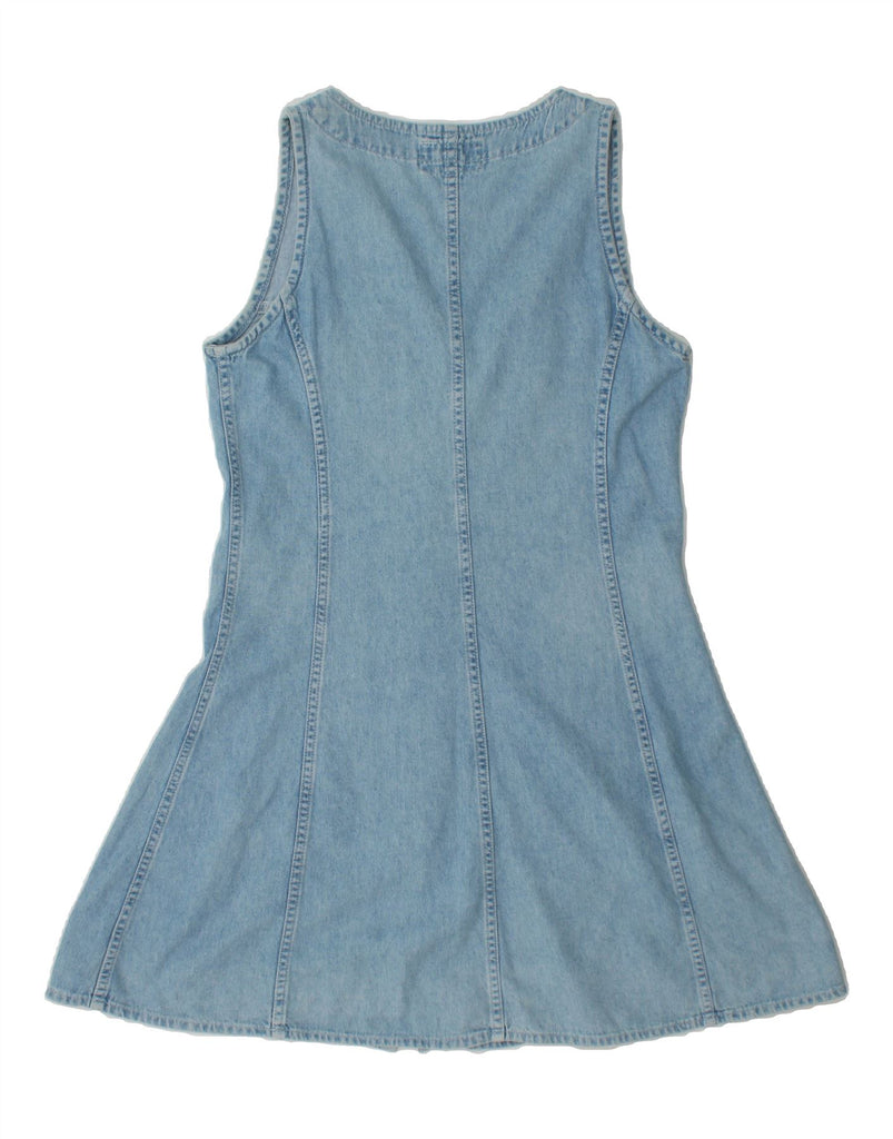 VINTAGE Womens Sleeveless Denim Dress UK 14 Large Blue Vintage Vintage and Second-Hand Vintage from Messina Hembry 