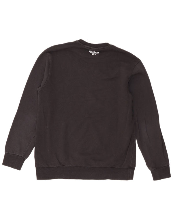 Reebok Womens Classic Graphic Sweatshirt Jumper UK 18 XL Black Cotton