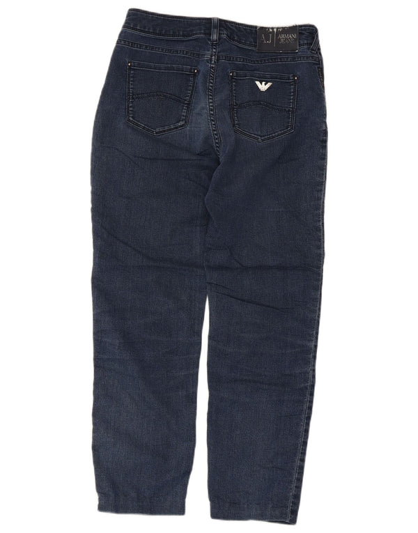 Armani Womens Crop Slim Jeans W27 L24 Navy Blue Cotton