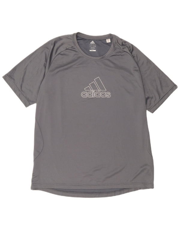 Adidas Mens Graphic T-Shirt Top XL Grey Polyester