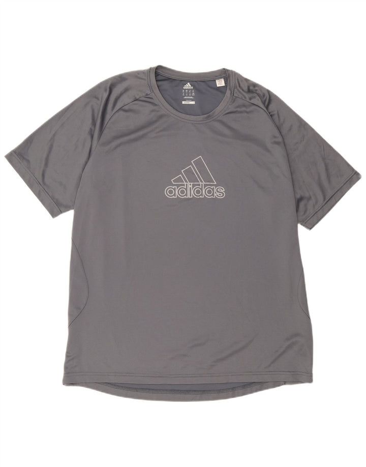 Adidas Mens Graphic T-Shirt Top XL Grey Polyester