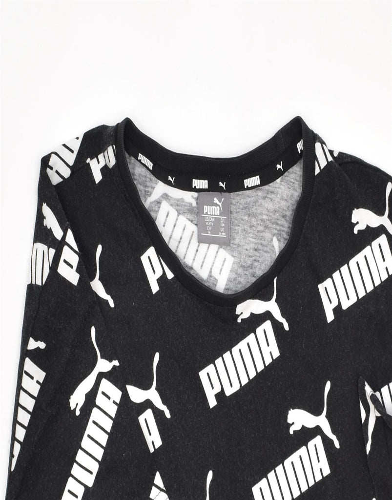 PUMA Boys Graphic T-Shirt Top 13-14 Years Black Cotton | Vintage | Thrift | Second-Hand | Used Clothing | Messina Hembry 