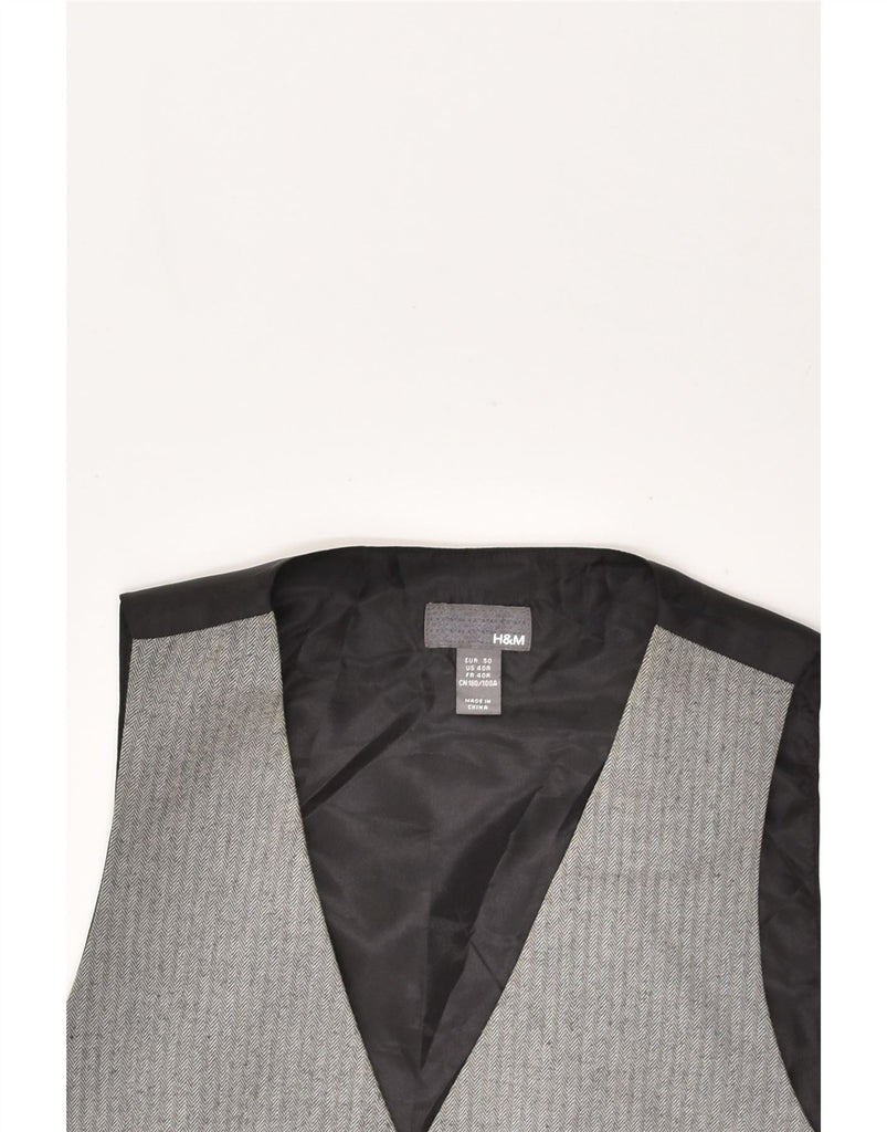 H&M Mens Waistcoat IT 50 Large Grey Colourblock Cotton | Vintage H&M | Thrift | Second-Hand H&M | Used Clothing | Messina Hembry 