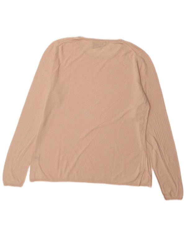 Massimo Dutti Womens Boat Neck Jumper Sweater UK 16 Large Pink