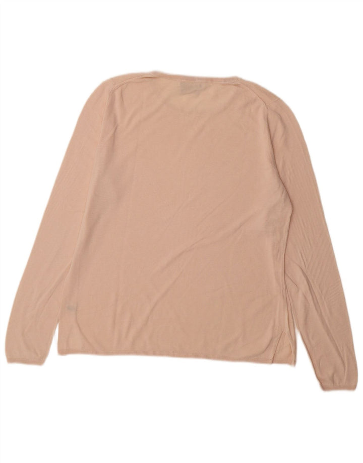 Massimo Dutti Womens Boat Neck Jumper Sweater UK 16 Large Pink
