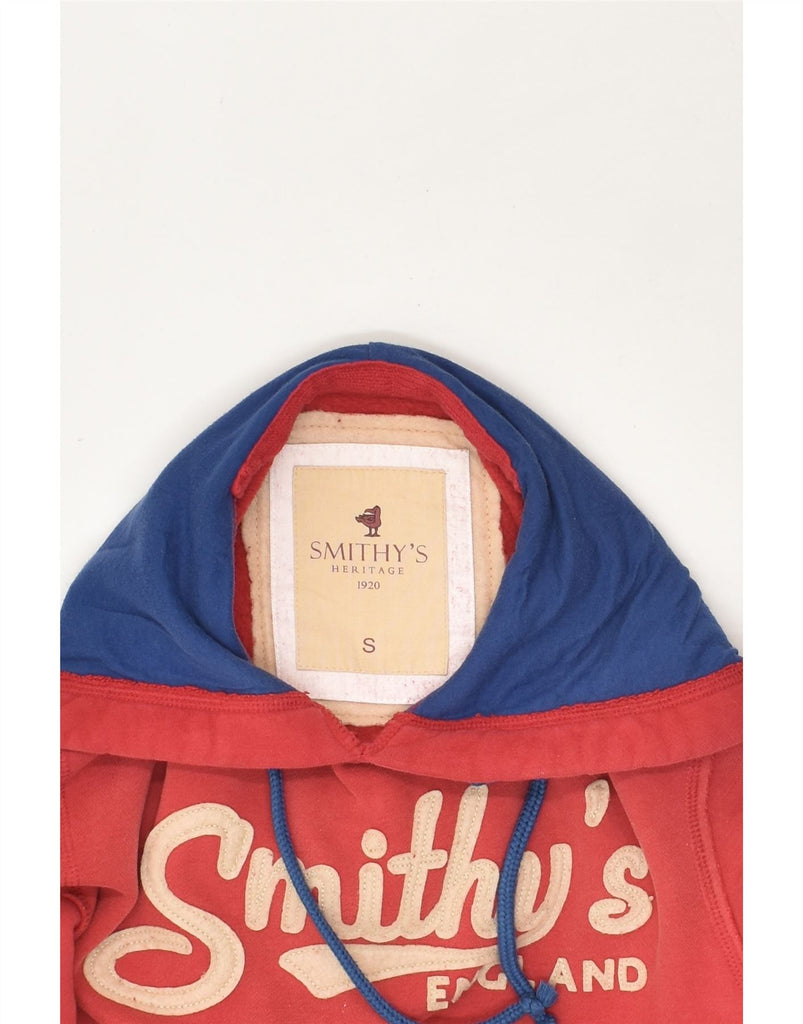 SMITHY'S Mens Heritage Graphic Hoodie Jumper Small Red Cotton | Vintage SMITHY'S | Thrift | Second-Hand SMITHY'S | Used Clothing | Messina Hembry 